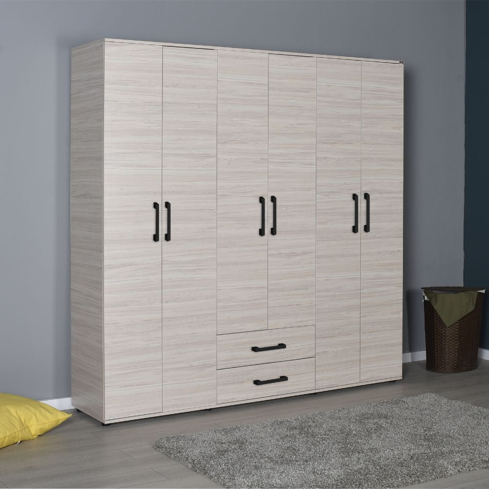 Armoire en chêne 200x45x180 cm 6 portes