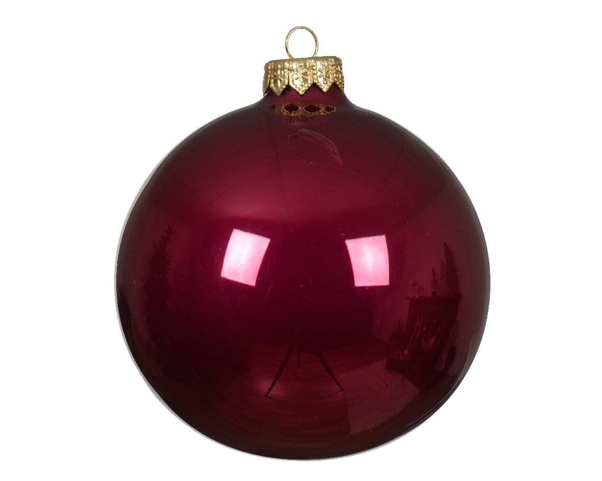 Boules de Noël en verre rouge 8cm x 6 pcs