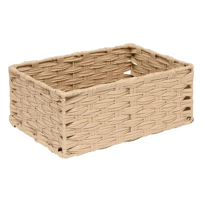 Lot de 3 paniers hauts beiges 30x21x12h cm