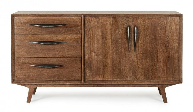 Credenza 2 ante - 3 cassetti marrone in legno stile vintage