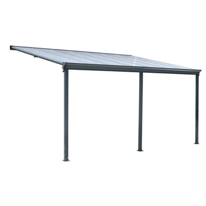 Auvent de pergola en aluminium gris 435 x 303 x 278 h cm