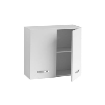 Meuble Haut de Cuisine Modulaire Blanc Frêne 2 Portes 80x32xH 72