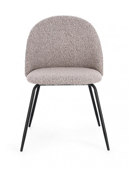 4x Sedia nera/visone 49x55x77h 46h1 in bouclé