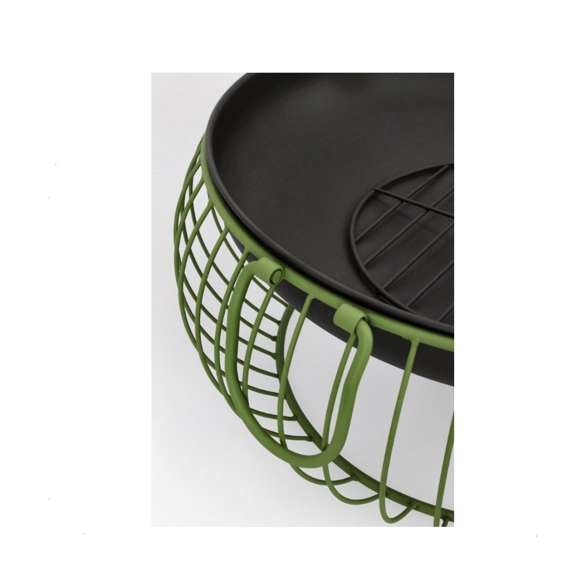 Brasier Maylis vert Bizzotto Ø57x22h en acier peint vert