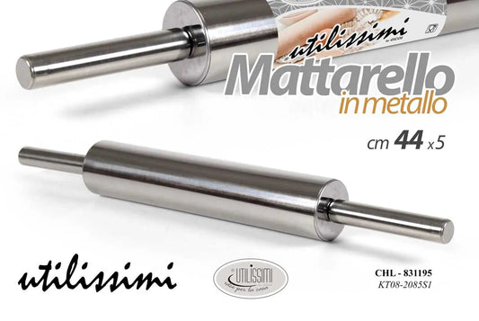 Mattarello in acciaio con manici 44x5 cm