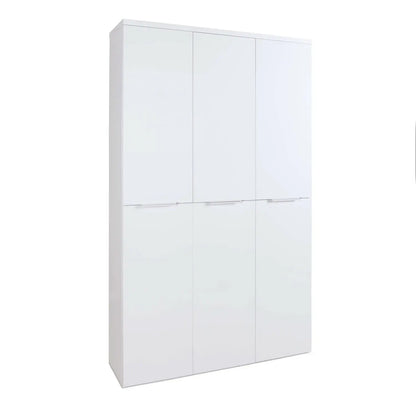 Armoire Mundi 6 portes laquée blanc 119,8x35,1x200 h cm