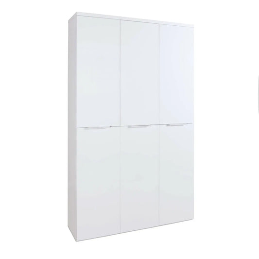 Armoire Mundi 6 portes laquée blanc 119,8x35,1x200 h cm