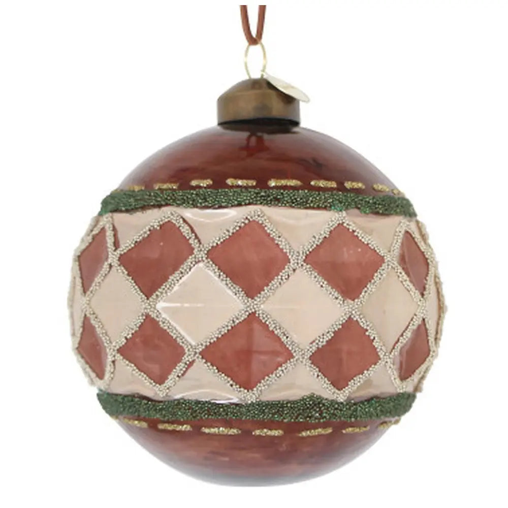 Sfera decorativa Geometrical in vetro marrone Ø10 cm