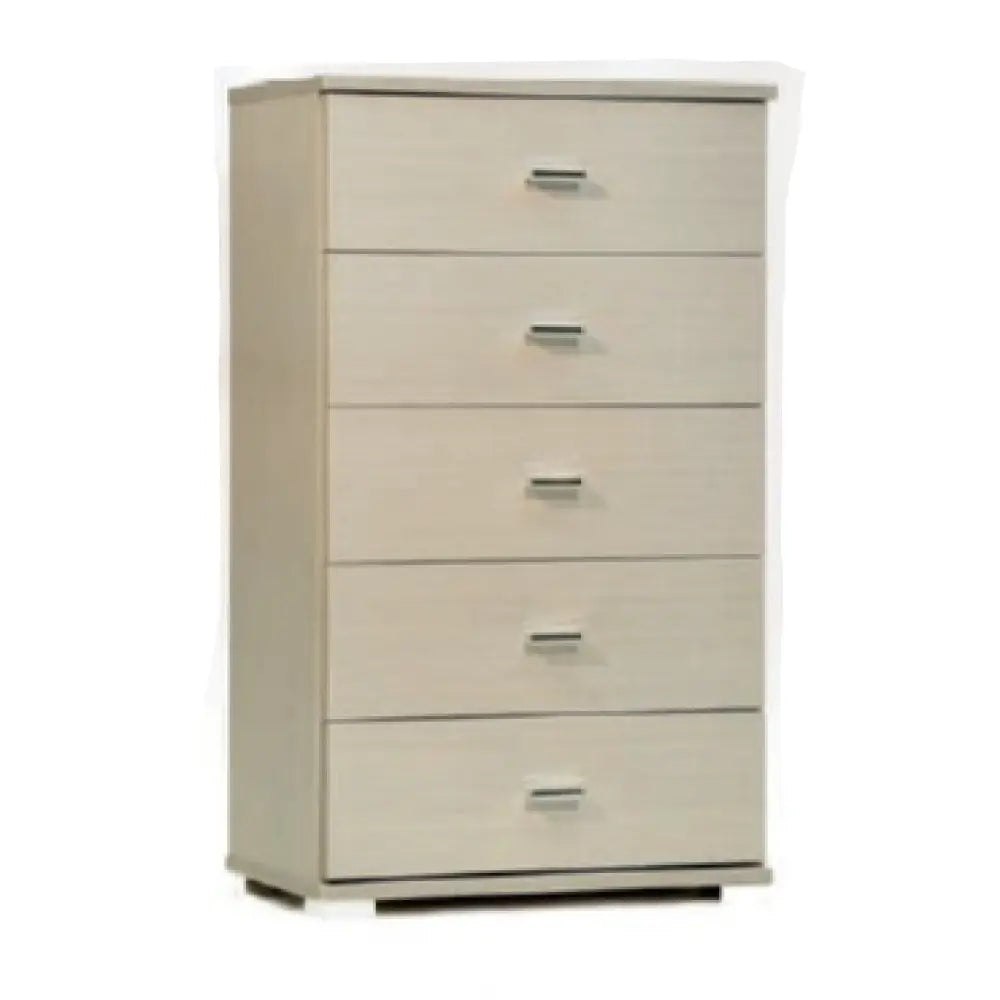 Commode avec 5 tiroirs en chêne blanchi 91x53x33 cm