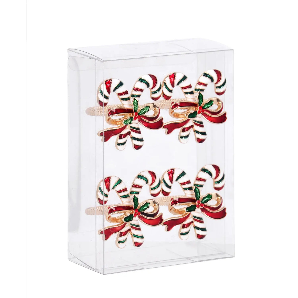 Set 4 portatovaglioli Atena a forma di caramella 14 × 10 × H4,5 cm