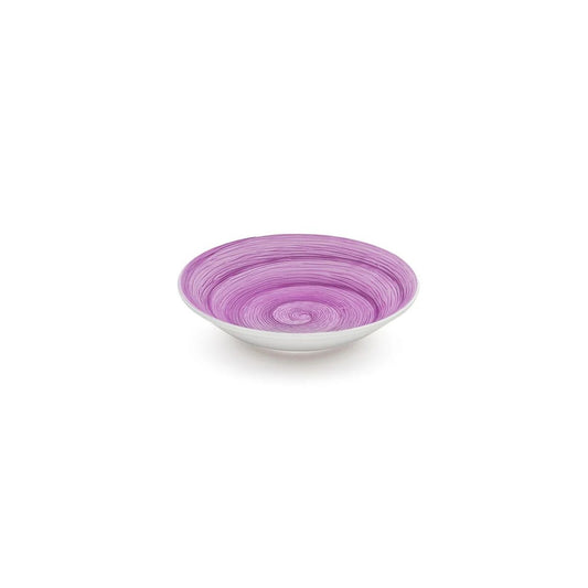 Assiette creuse de table souvenir mauve en céramique peinte à la main Ø 23,5 cm