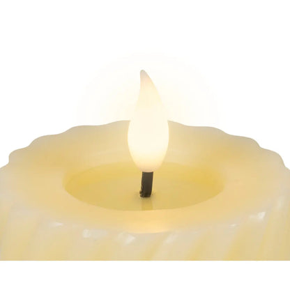 Candela in cera crema con LED Ø7,5 × H16 cm