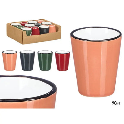 Verre en céramique 90 ml couleurs foncées assorties