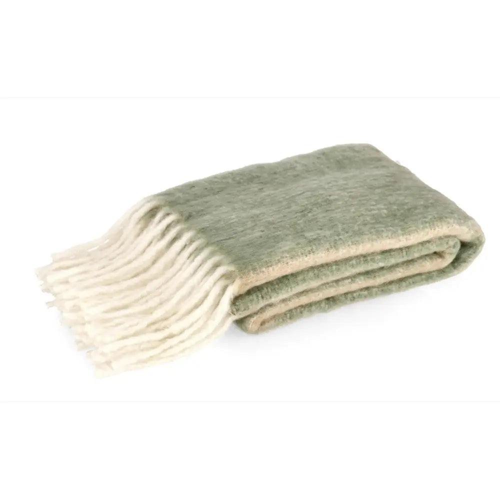 Coperta Anouk a quadri verde con frange 130 × 170 cm