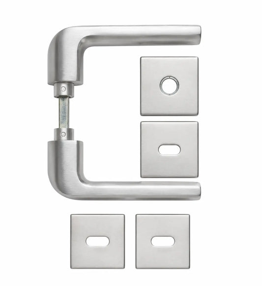 Coppia maniglie Carter Q8 con bocchetta foro chiave MM5 Zalor Cromo Satinato