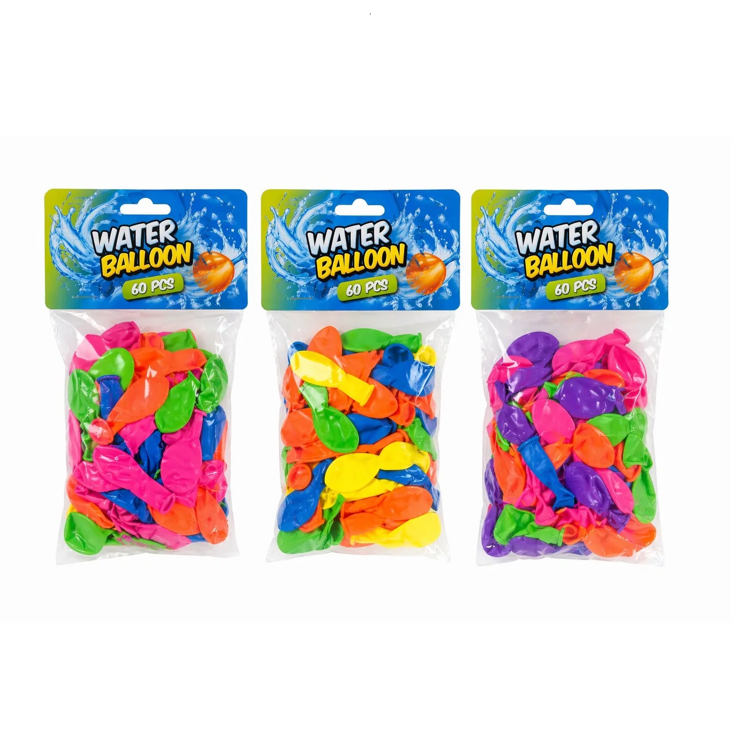 Lot de 60 ballons à eau de couleurs assorties