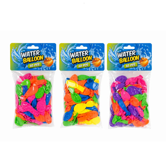 Lot de 60 ballons à eau de couleurs assorties