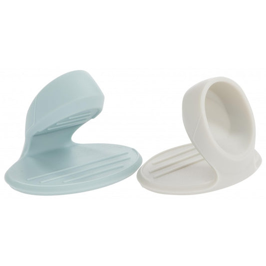 Mini cache-pot en silicone bleu/gris