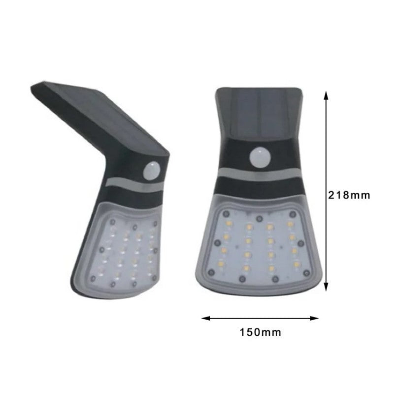 Projecteur LED d'applique murale d'extérieur alimenté par l'énergie solaire 2W