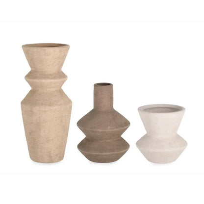 Set 3 vasi decorativi Rudig tondi assortiti H10,5-23,5 cm