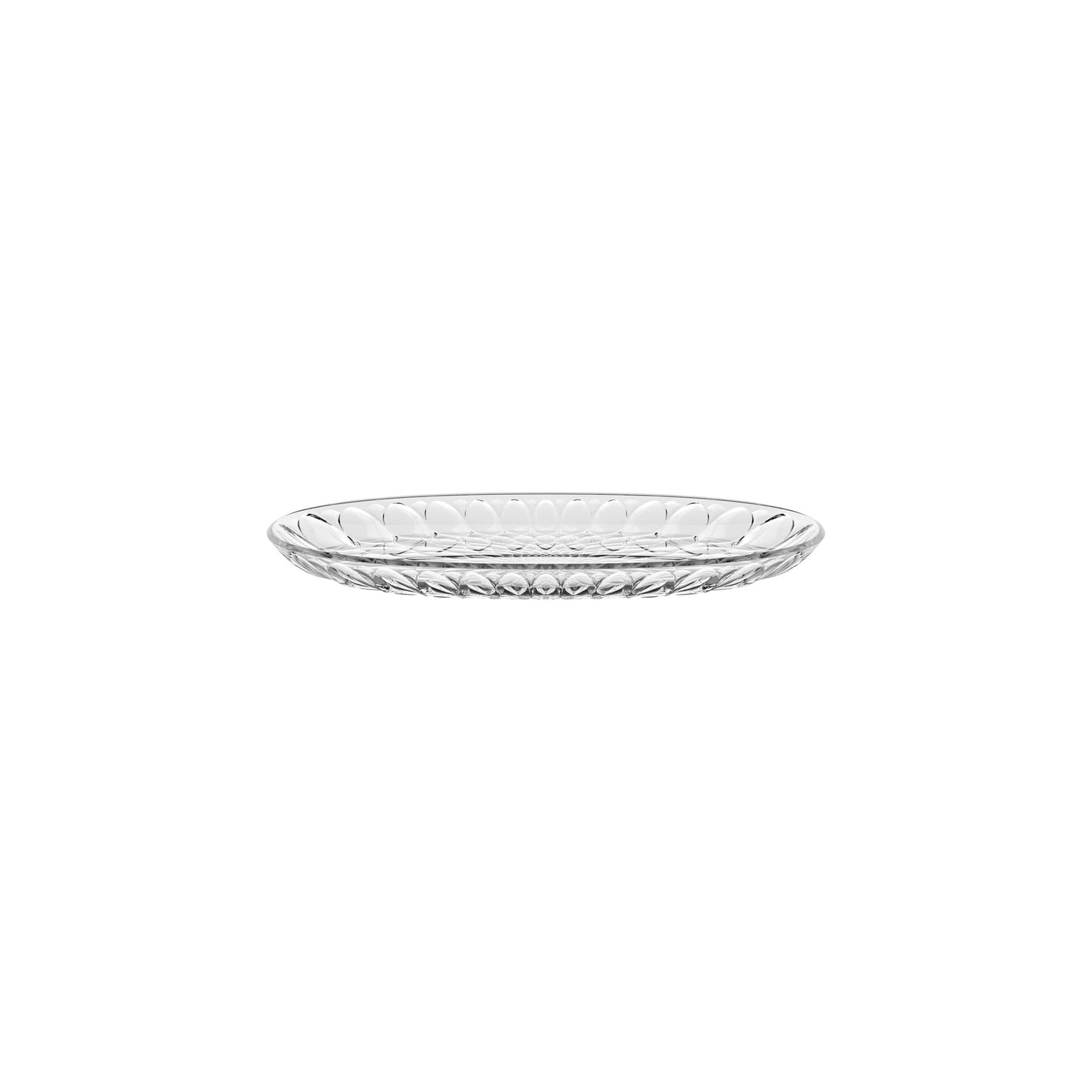 Petit plateau ovale 32x19,5x2,7 cm transparent