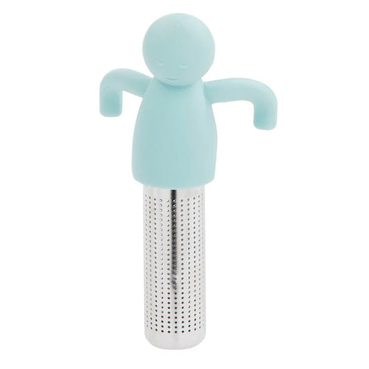 Filtre à thé en silicone bleu-inox