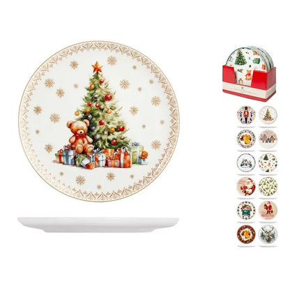 Plat à panettone Coupe Noël en porcelaine — 27 cm, 1 pièce assortie