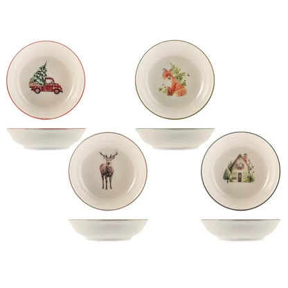 Coupelle de Noël en porcelaine — 14 cm, 1 pièce assortie