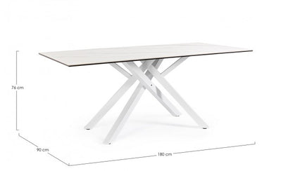 Tavolo bianco 180x90 cm in ceramica