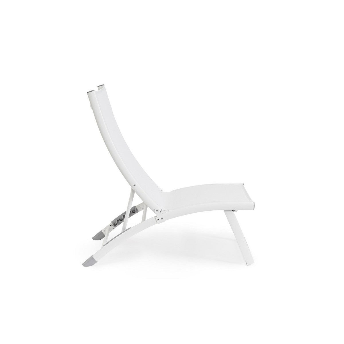 Fauteuil lounge inclinable blanc Bizzotto Taylor en aluminium et textilène 53 x 166,5 x 90 cm
