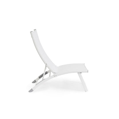 Fauteuil lounge inclinable blanc Bizzotto Taylor en aluminium et textilène 53 x 166,5 x 90 cm