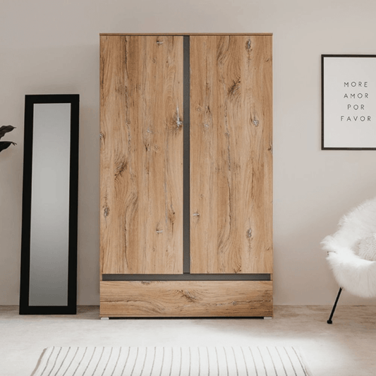 Armadio Unna60A rovere antico due ante e cassetto