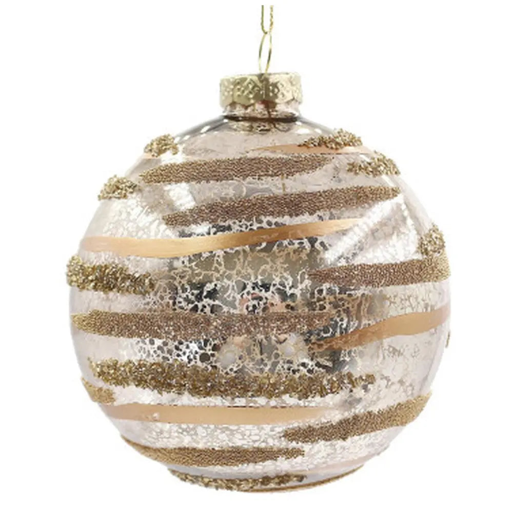 Sfera decorativa Streaks in vetro champagne Ø10 cm
