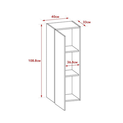 Oak and white wall unit 235x44.1x195