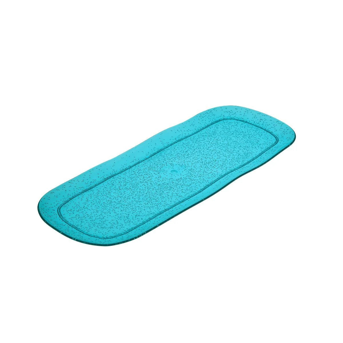 Memento Synth grand plateau rectangulaire turquoise en méthacrylate 44x19 cm