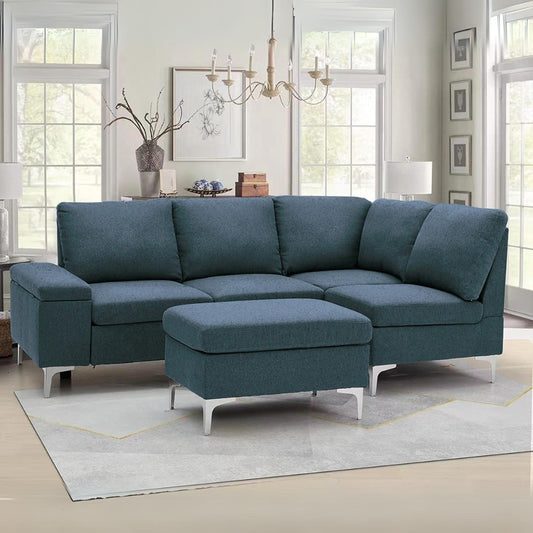 Divano angolare destro grigio 218x172x87