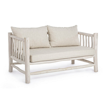 Divano con cuscini Sahel in legno teak
