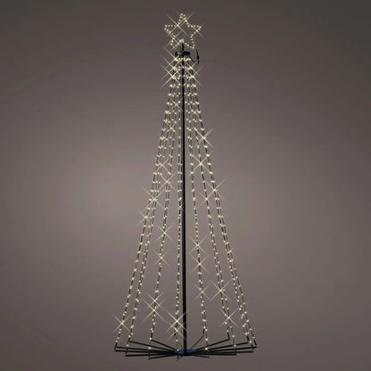 Albero di Natale LED a cono da esterno Ø80 × H180 cm bianco caldo con 8 funzioni