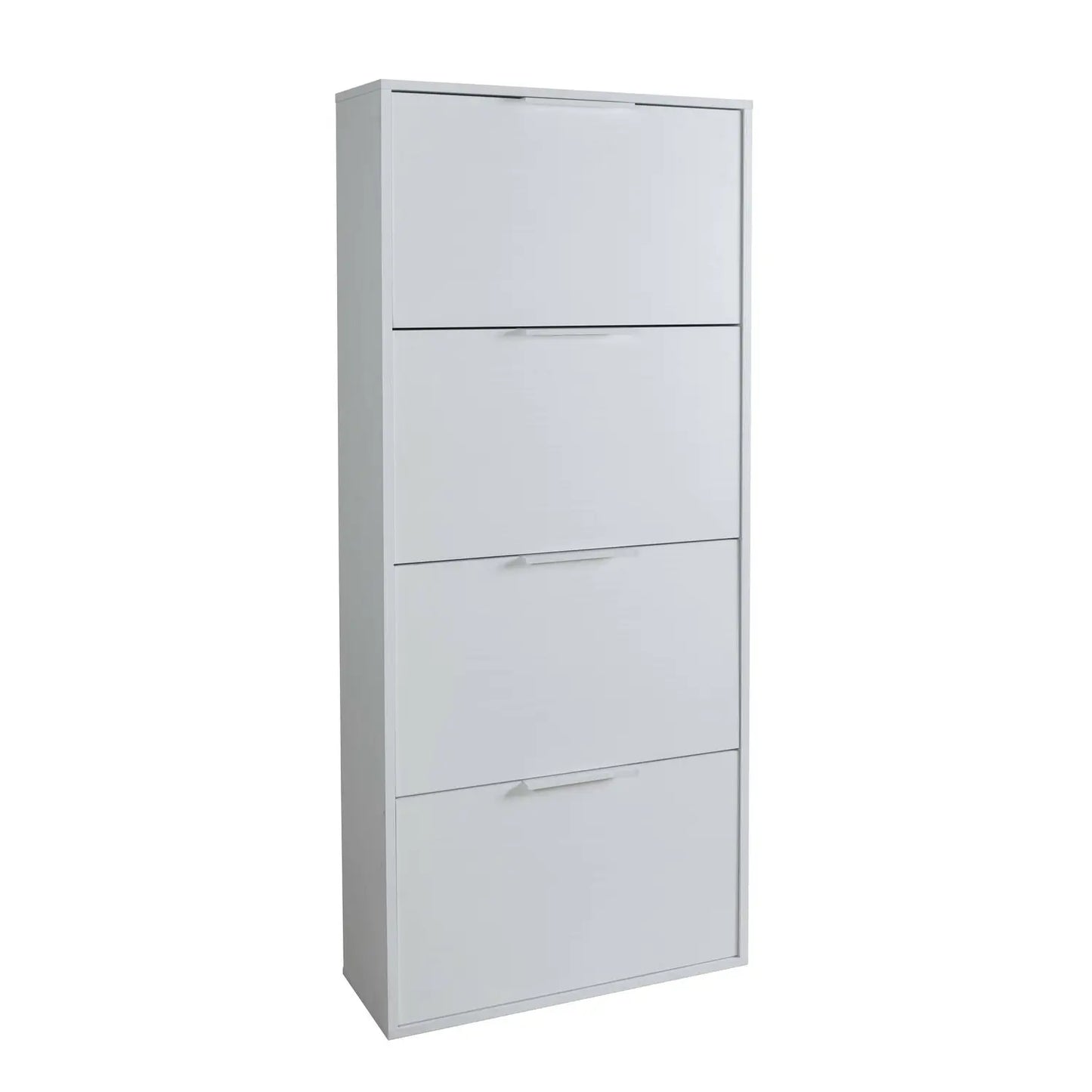 Etagère à chaussures 4 abattants blanc brillant 65x25x147 cm h