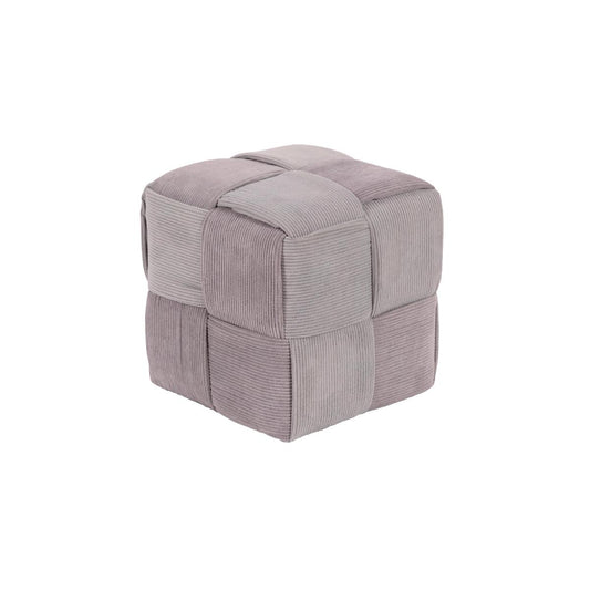 Pouf Brady Vell tressé gris clair 38x38x38 cm