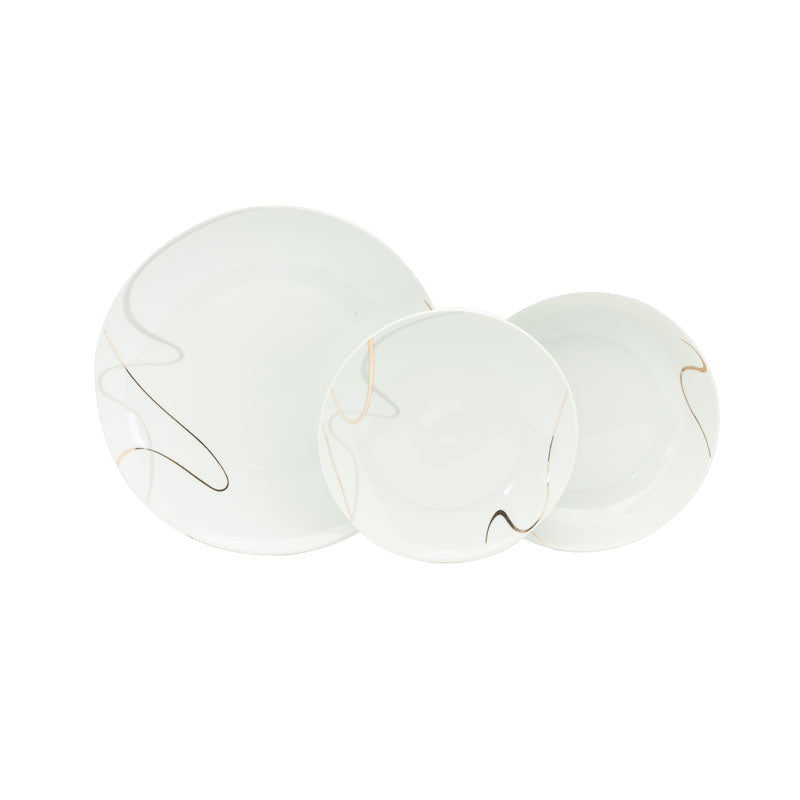 Service d'assiettes en porcelaine Opéra 18 pièces