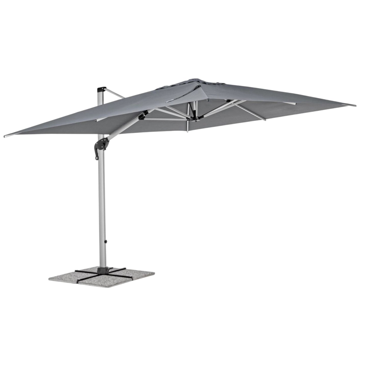 Parasol à bras en aluminium gris foncé Ines 3x4m