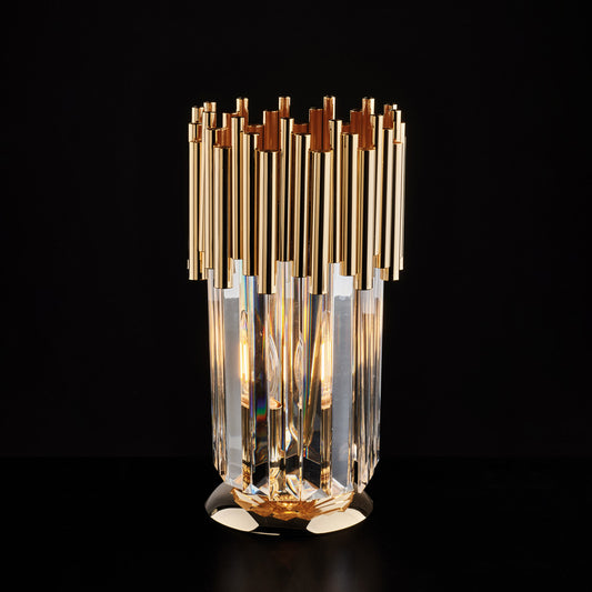 Lumetto in ferro dorato con strass 1 luce H.30 - Ø16