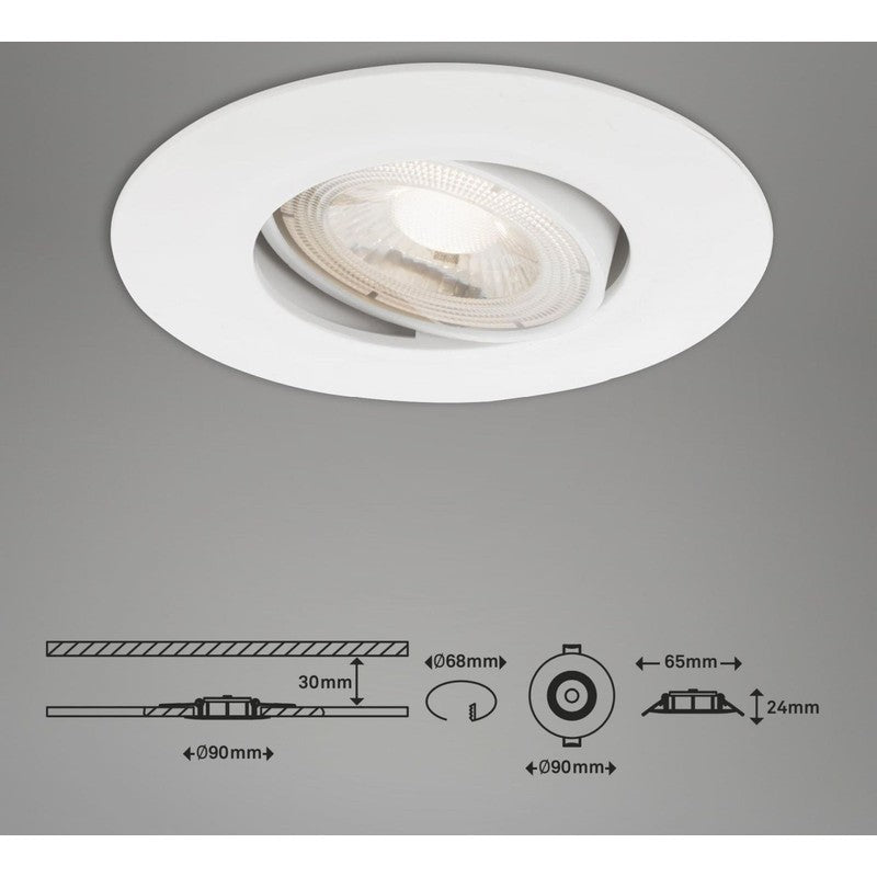 Spot LED encastrable orientable Kulana 9 cm 5w 460lm blanc