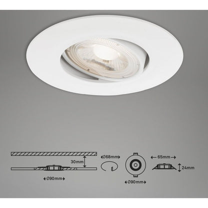 Spot LED encastrable orientable Kulana 9 cm 5w 460lm blanc