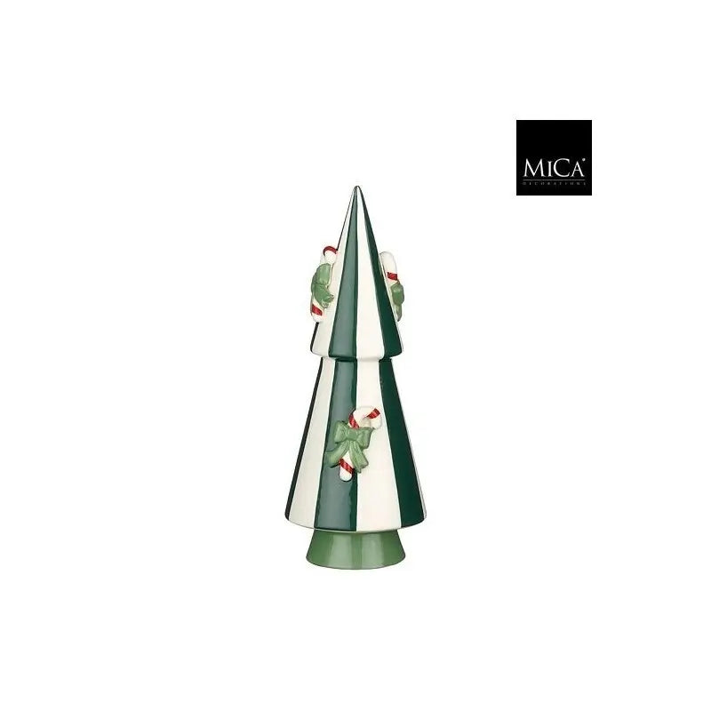 Albero di Natale decorativo verde e bianco Ø10.5 × H28 cm
