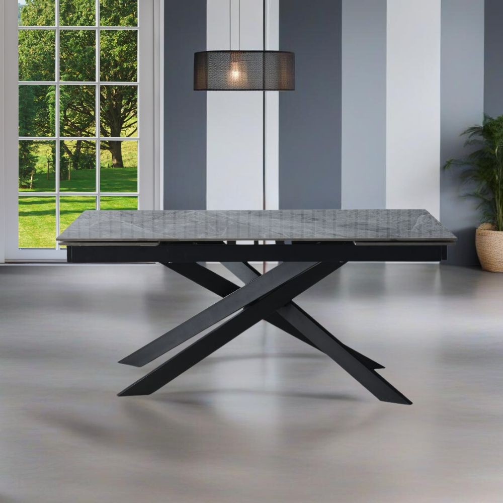 Table extensible grise 160x90x76