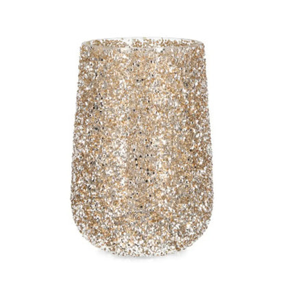 Portacandela Brillant in vetro oro Ø18,5 × H27 cm