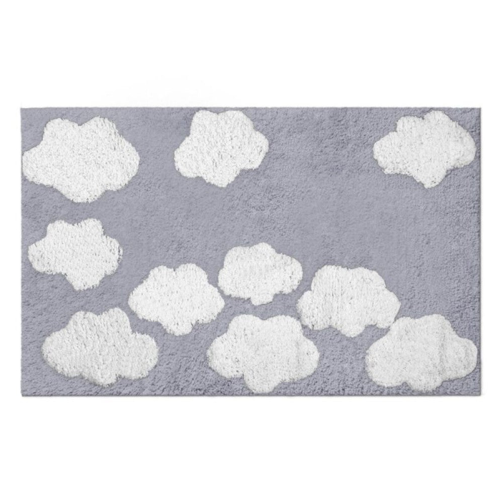 Tapis de salle de bain antidérapant gris perle Nuvole 50x80 cm