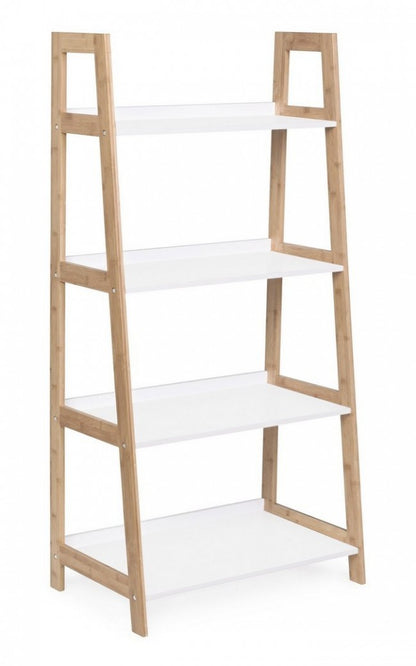Libreria in legno di bamboo quattro ripiani BROOKLYN 62x38x h130 cm